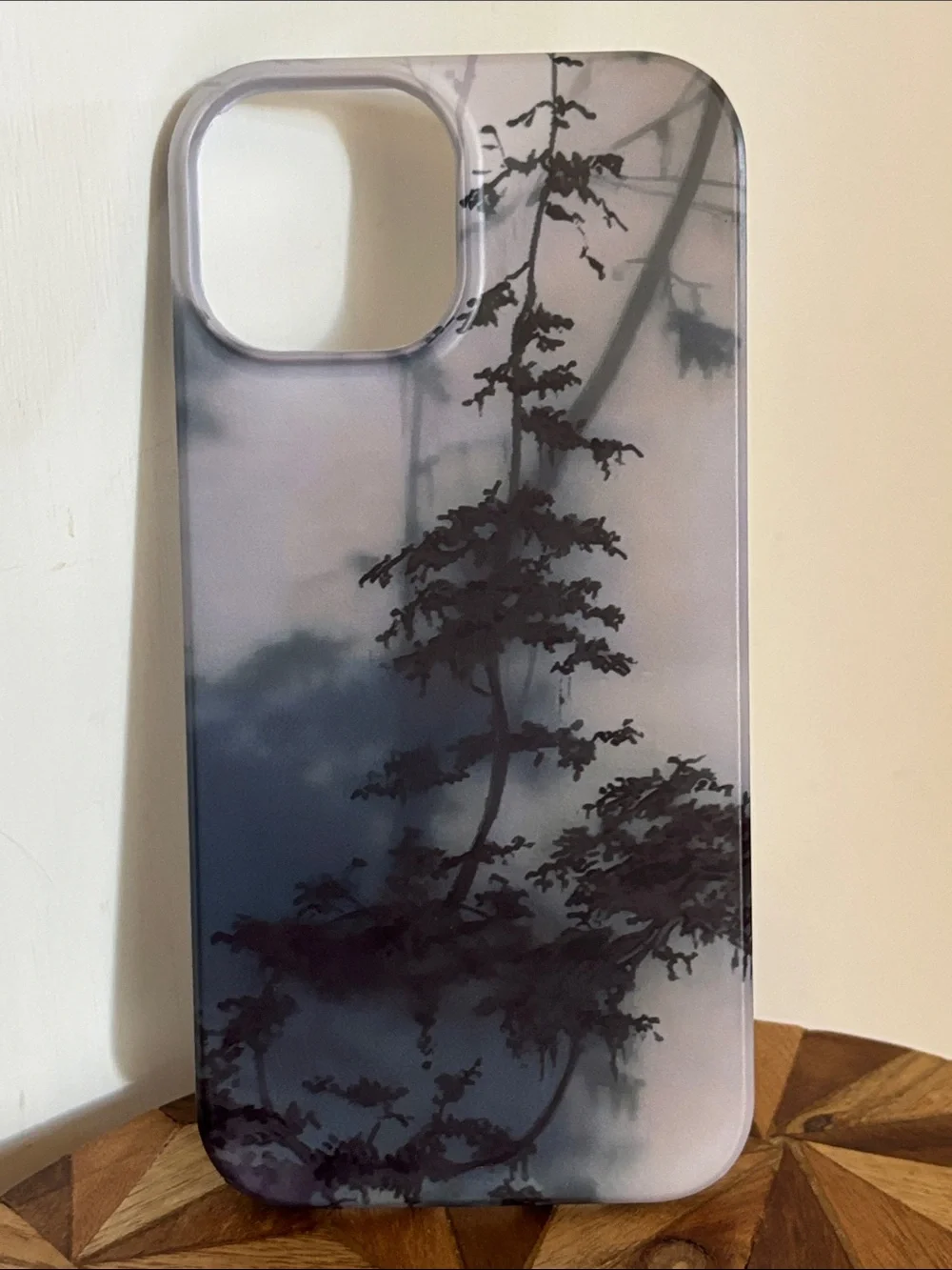 NWT iphone 15 Dreamy Silhouette Forest Tree Milky Hard Shell Phone Case
